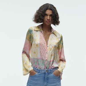 Zara patchwork blouse